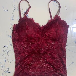 No Boundaries Burgundy Lace Crop Top